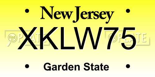 XKLW75 New Jersey License Plate