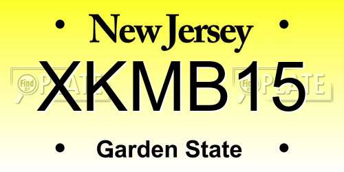 XKMB15 New Jersey License Plate