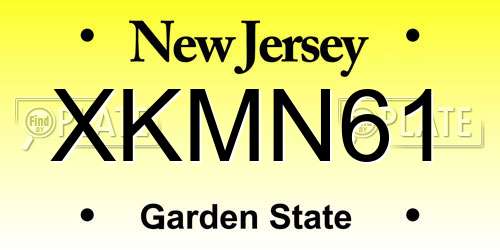 XKMN61 New Jersey License Plate