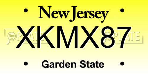 XKMX87 New Jersey License Plate