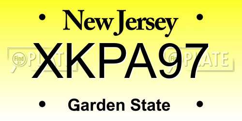 XKPA97 New Jersey License Plate