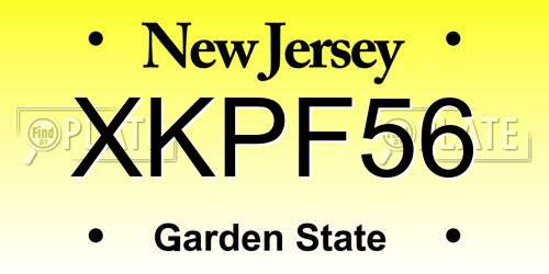 XKPF56 New Jersey License Plate