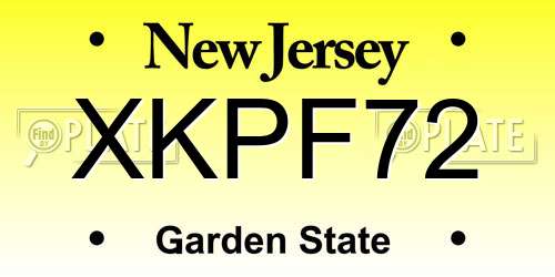 XKPF72 New Jersey License Plate