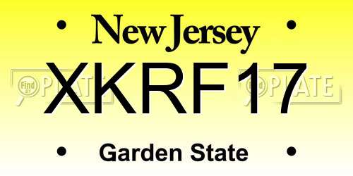 XKRF17 New Jersey License Plate