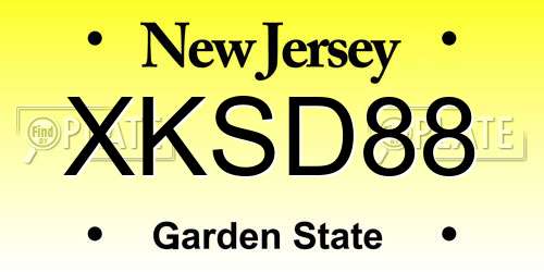 XKSD88 New Jersey License Plate