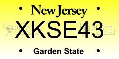 XKSE43 New Jersey License Plate