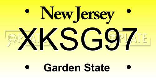 XKSG97 New Jersey License Plate