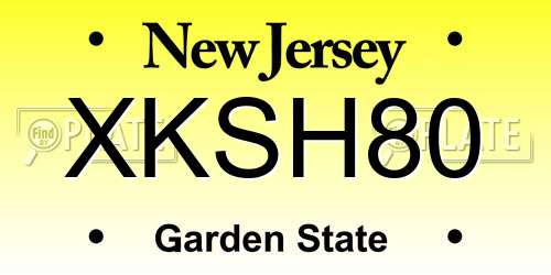 XKSH80 New Jersey License Plate