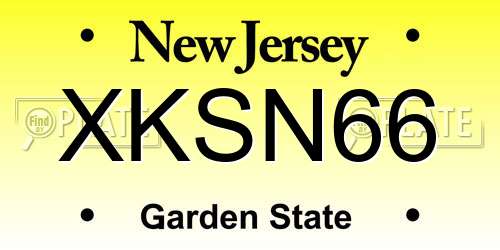 XKSN66 New Jersey License Plate