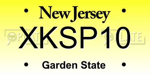 XKSP10 New Jersey License Plate
