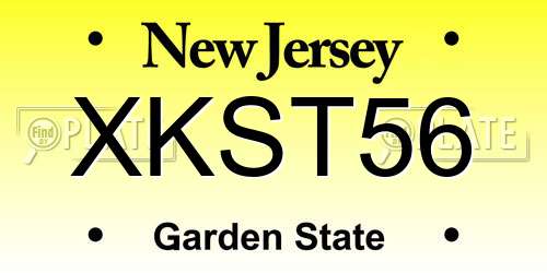 XKST56 New Jersey License Plate