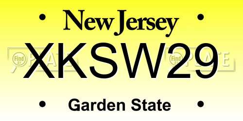 XKSW29 New Jersey License Plate