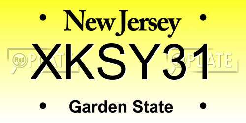 XKSY31 New Jersey License Plate