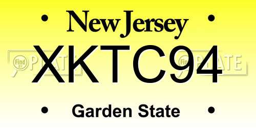 XKTC94 New Jersey License Plate