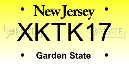 XKTK17 New Jersey License Plate
