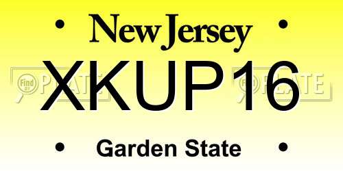 XKUP16 New Jersey License Plate