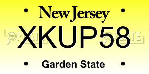 XKUP58 New Jersey License Plate
