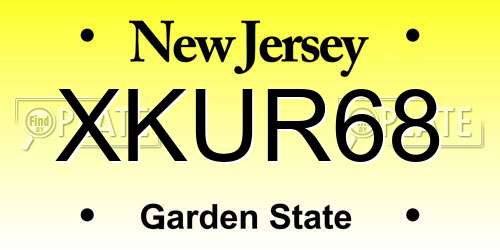 XKUR68 New Jersey License Plate