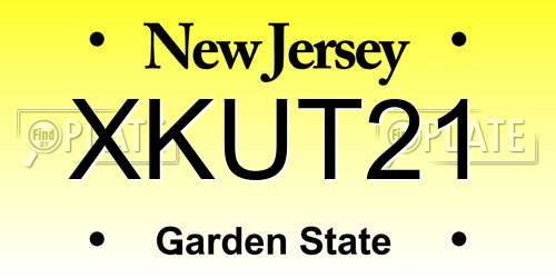 XKUT21 New Jersey License Plate