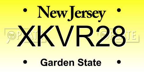 XKVR28 New Jersey License Plate