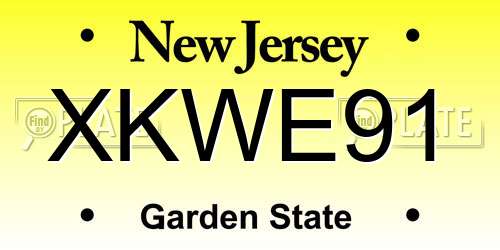 XKWE91 New Jersey License Plate
