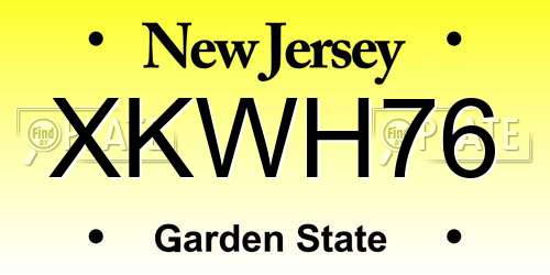 XKWH76 New Jersey License Plate