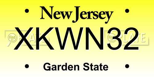 XKWN32 New Jersey License Plate