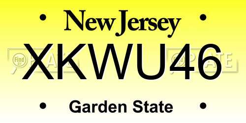 XKWU46 New Jersey License Plate