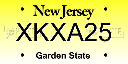 XKXA25 New Jersey License Plate