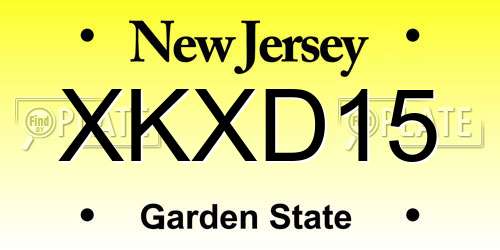 XKXD15 New Jersey License Plate