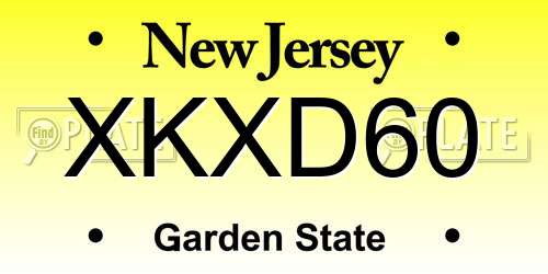 XKXD60 New Jersey License Plate
