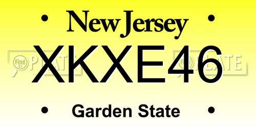 XKXE46 New Jersey License Plate