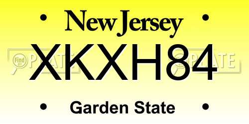 XKXH84 New Jersey License Plate