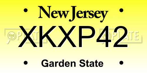 XKXP42 New Jersey License Plate