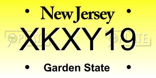 XKXY19 New Jersey License Plate