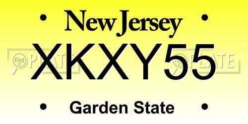 XKXY55 New Jersey License Plate
