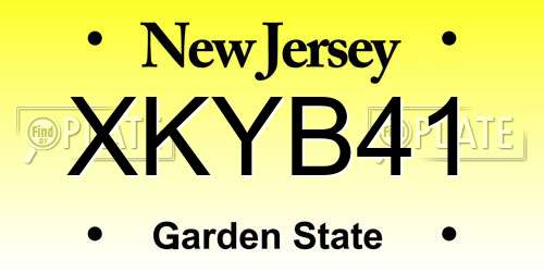 XKYB41 New Jersey License Plate