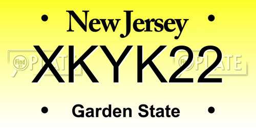 XKYK22 New Jersey License Plate