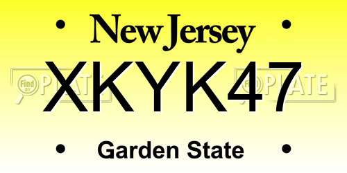 XKYK47 New Jersey License Plate