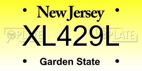 XL429L New Jersey License Plate