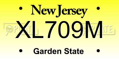 XL709M New Jersey License Plate