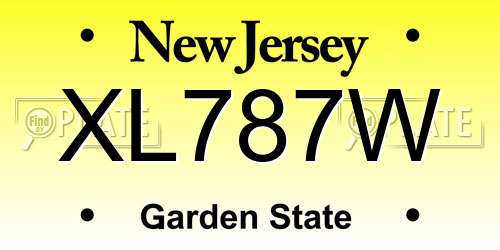 XL787W New Jersey License Plate