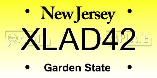 XLAD42 New Jersey License Plate
