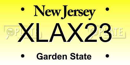 XLAX23 New Jersey License Plate