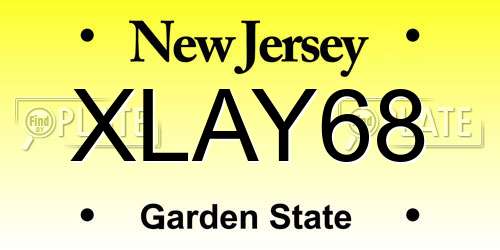 XLAY68 New Jersey License Plate