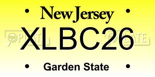 XLBC26 New Jersey License Plate