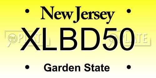 XLBD50 New Jersey License Plate