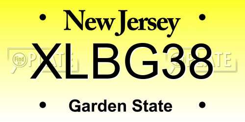 XLBG38 New Jersey License Plate