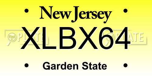 XLBX64 New Jersey License Plate