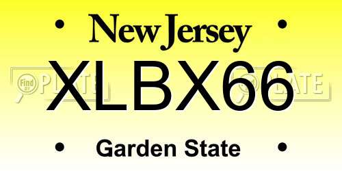 XLBX66 New Jersey License Plate